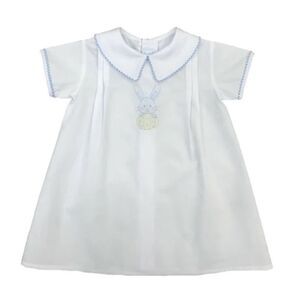 Auraluz White Dress Embroidered Trim & Bunny Shadow Style 340 Size 0